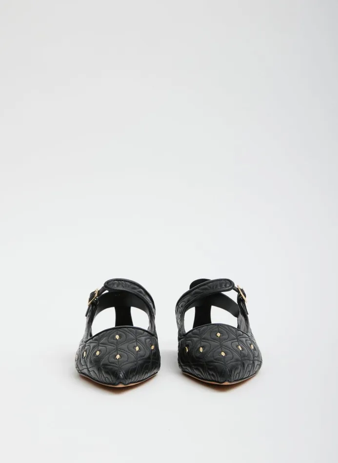 Women Flats Tibi Rudolph Studded Flat Blackgold