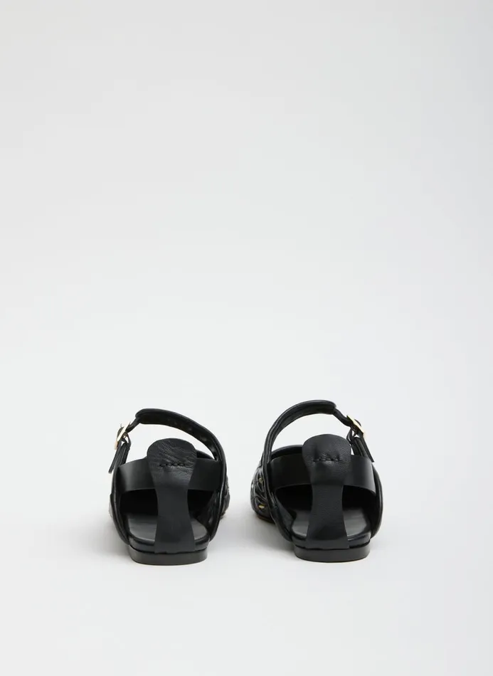 Women Flats Tibi Rudolph Studded Flat Blackgold