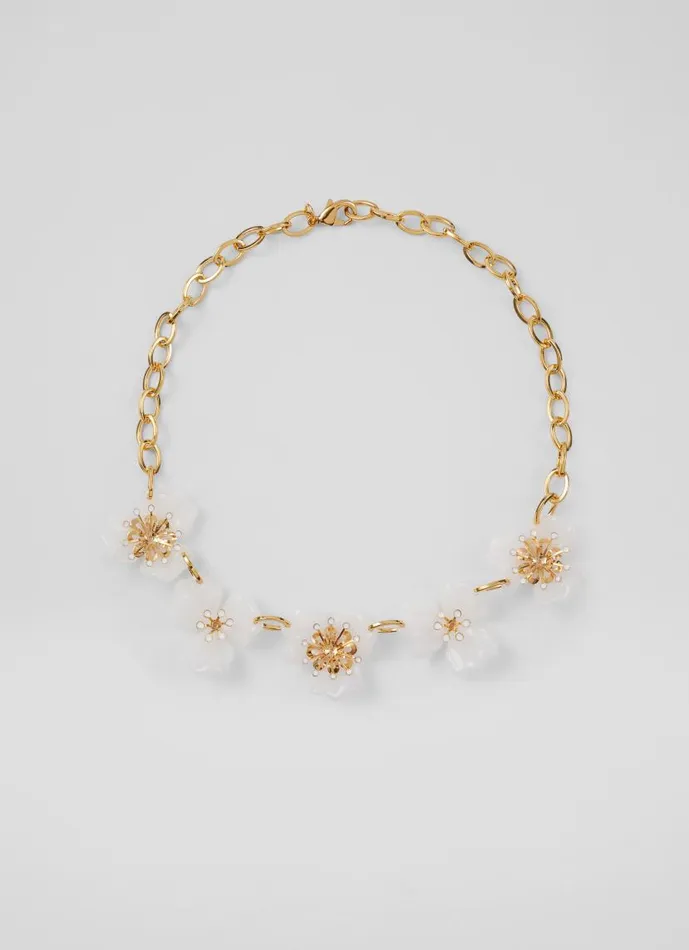 Women Florella White Resin Floral Necklace LKBennett Jewellery