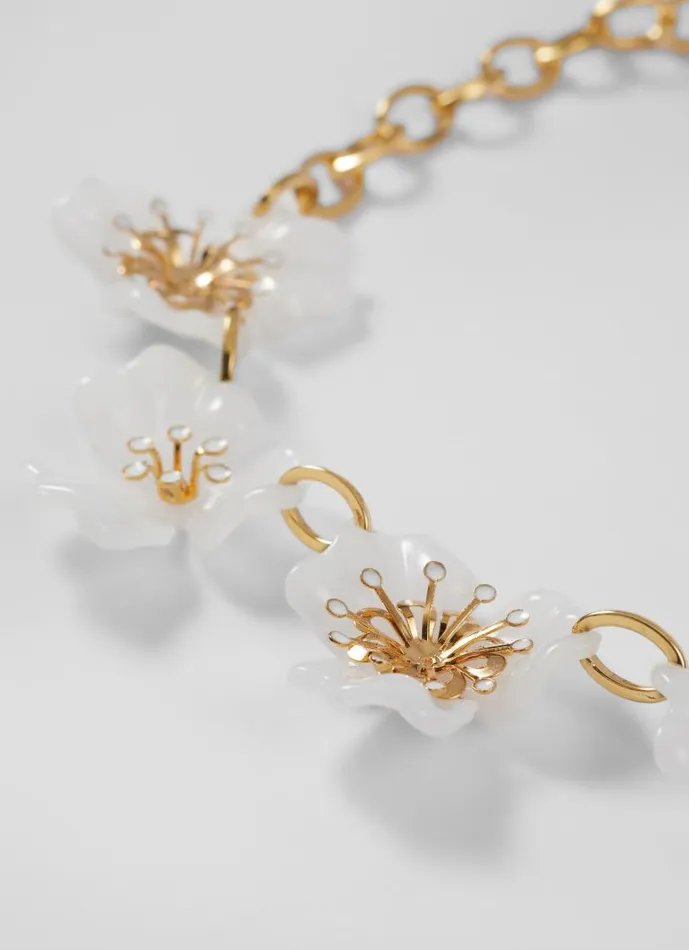 Women Florella White Resin Floral Necklace LKBennett Jewellery