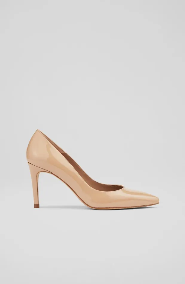 Women Floret Beige Patent Leather Pointed Toe Courts Trench LKBennett Court Shoes Women Floret Beige Patent Leather Pointed Toe Courts Trench LKBennett Court Shoes