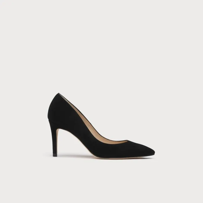 Women Floret Black Suede Pointed Toe Courts Black LKBennett Court Shoes