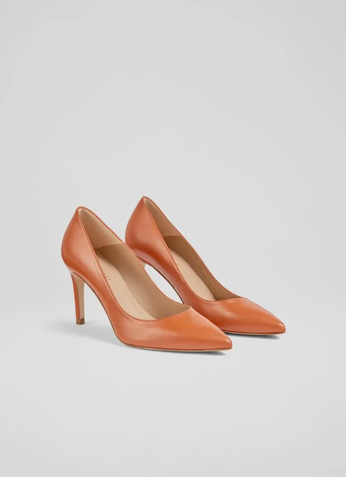 Women Floret Orange Leather Pointed Toe Courts Burnt Orange LKBennett Court Shoes Women Floret Orange Leather Pointed Toe Courts Burnt Orange LKBennett Court Shoes