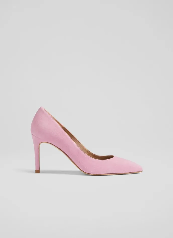 Women Floret Pink Suede Pointed Toe Courts Pink LKBennett Court Shoes