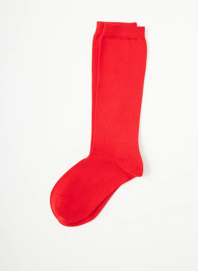Women Fundamentals Tibi Classic Cotton Socks Red