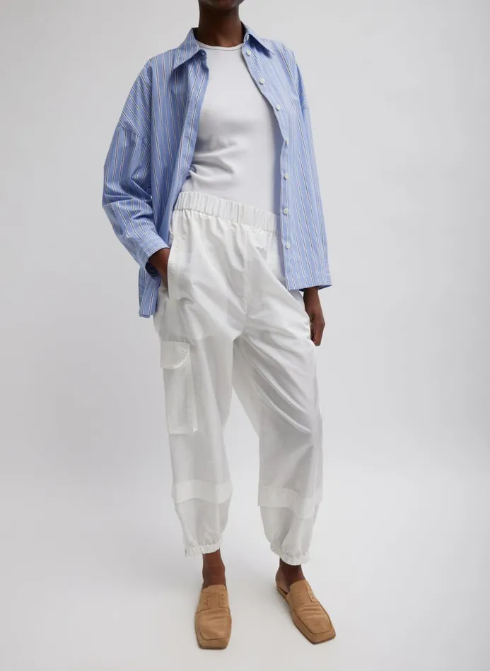 Women Fundamentals Tibi Crispy Nylon Wilt Pull On Jogger White