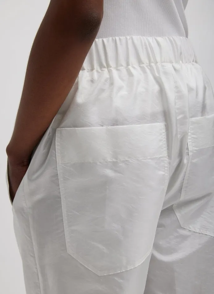 Women Fundamentals Tibi Crispy Nylon Wilt Pull On Jogger White
