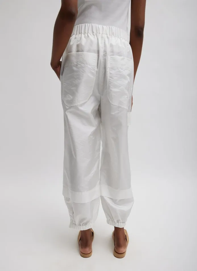 Women Fundamentals Tibi Crispy Nylon Wilt Pull On Jogger White