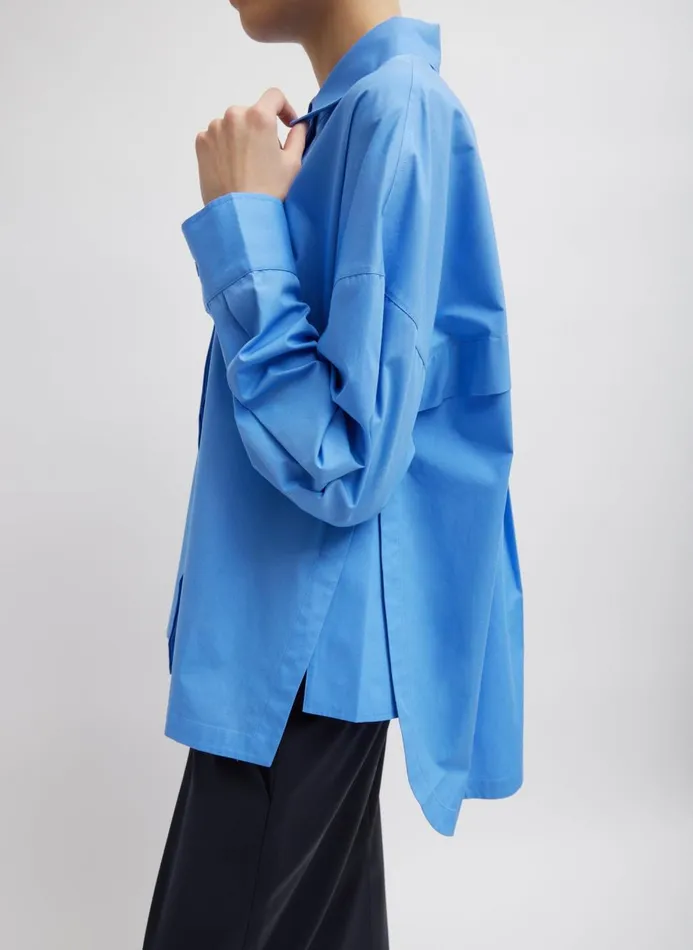 Women Fundamentals Tibi Gabe Oversized Shirt Newman Blue