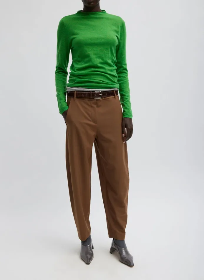 Women Fundamentals Tibi Tropical Wool Reese Sculpted Trouser Toffee