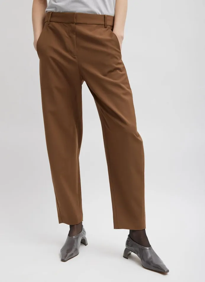 Women Fundamentals Tibi Tropical Wool Reese Sculpted Trouser Toffee