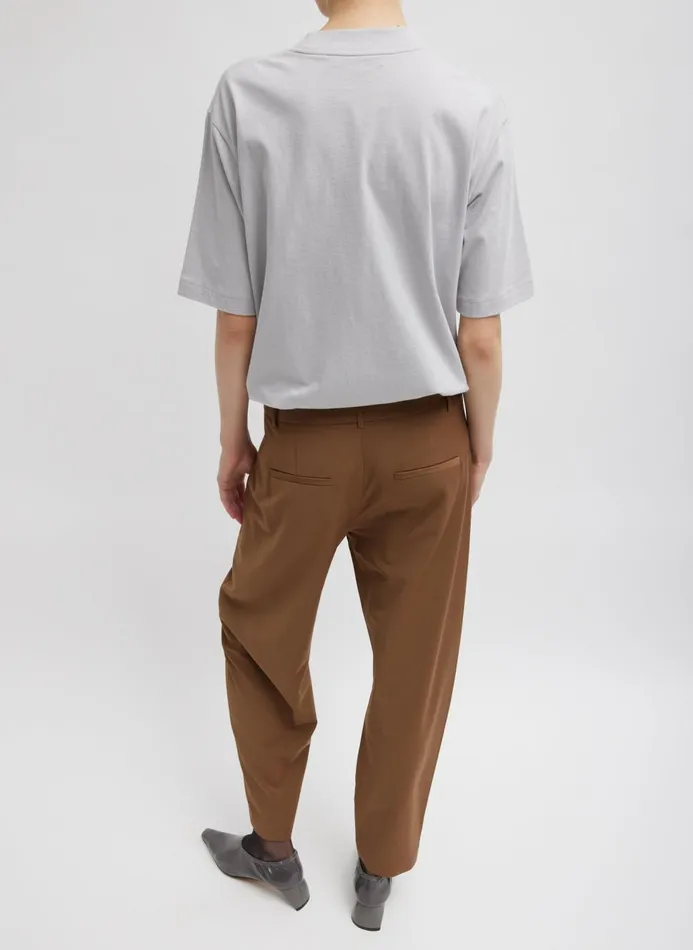 Women Fundamentals Tibi Tropical Wool Reese Sculpted Trouser Toffee