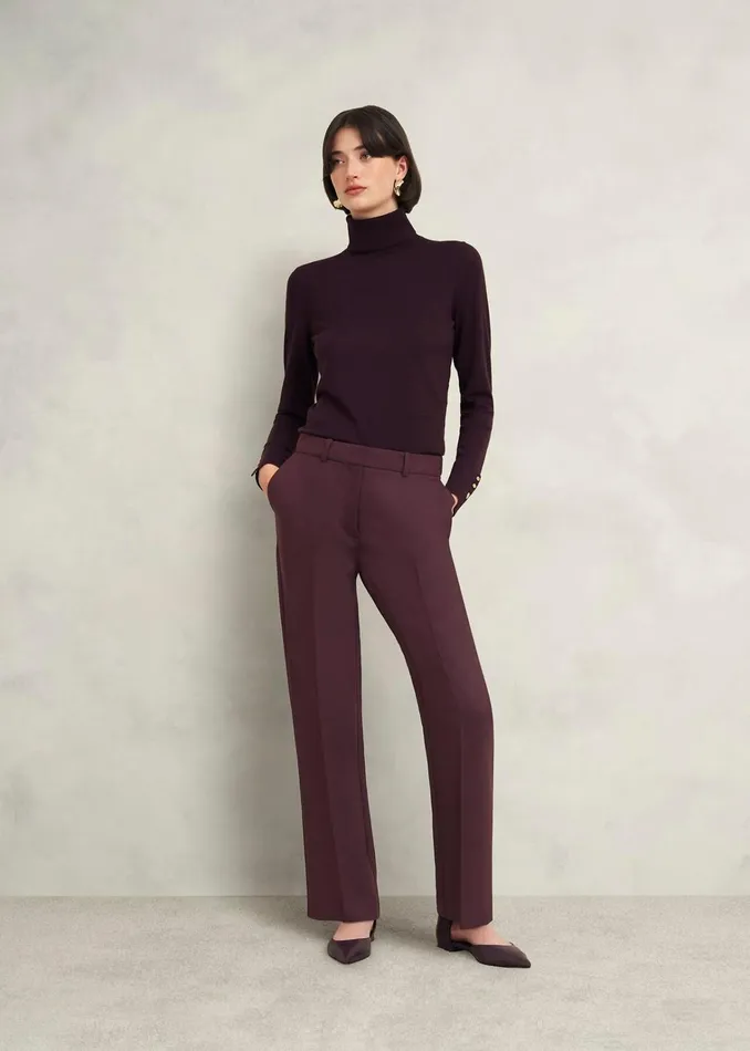 Women Gerrie Straight Trousers Malbec Purple Hobbs Trousers