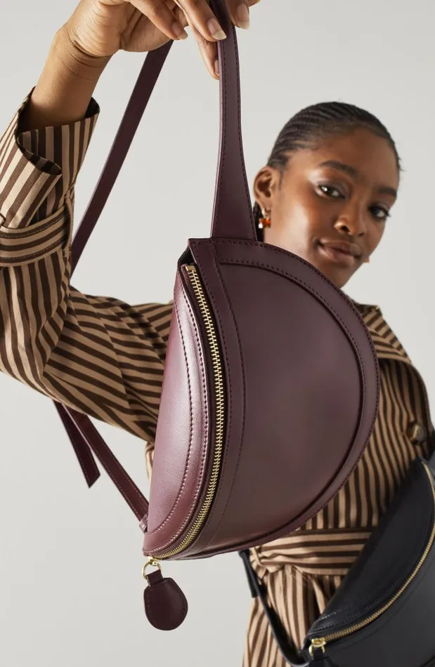 Women Greta Bordeaux Leather CrossBody Bag LKBennett CrossBody Bags