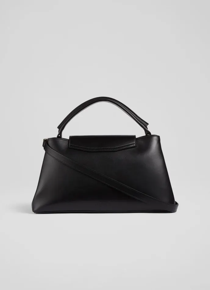 Women Harbour Black Leather Trapeze Tote Bag LKBennett CrossBody Bags