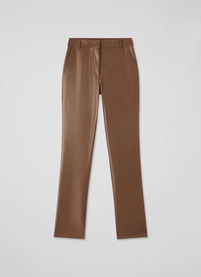 Women Hardy Brown Faux Leather Trousers Conker LKBennett Trousers Women Hardy Brown Faux Leather Trousers Conker LKBennett Trousers