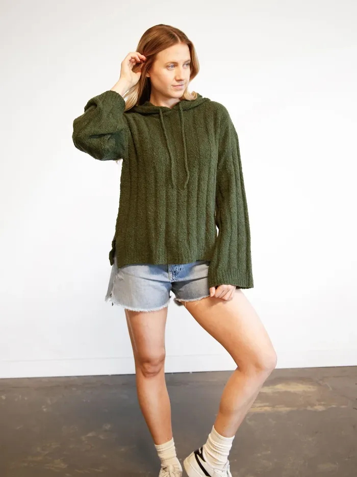 Women Harlow Boucle Sweater Hoodie Camel Sweaters Able