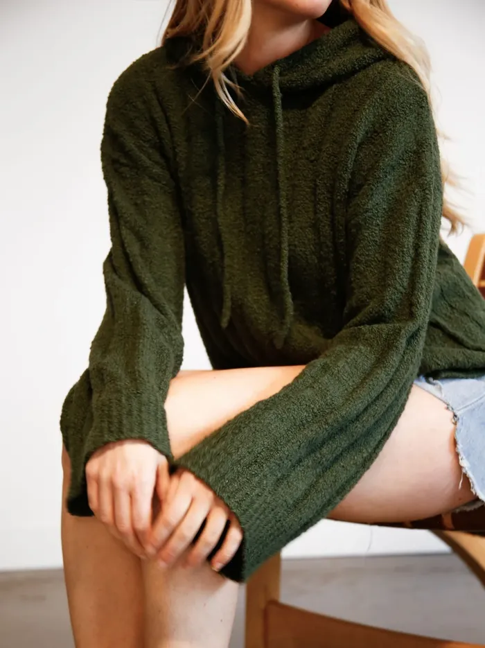 Women Harlow Boucle Sweater Hoodie Camel Sweaters Able