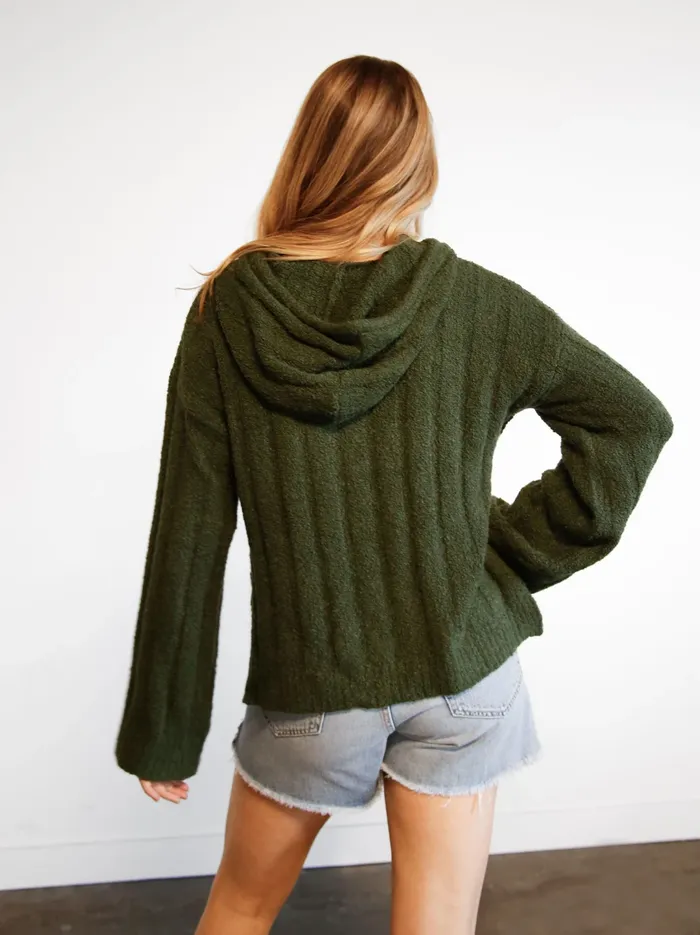 Women Harlow Boucle Sweater Hoodie Camel Sweaters Able