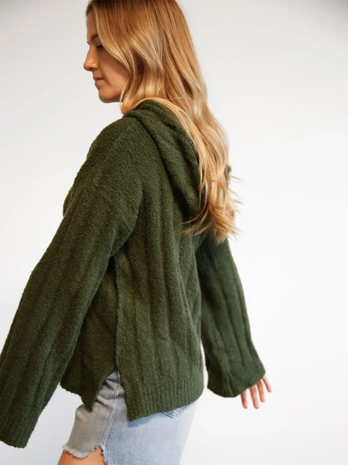 Women Harlow Boucle Sweater Hoodie Camel Sweaters Able