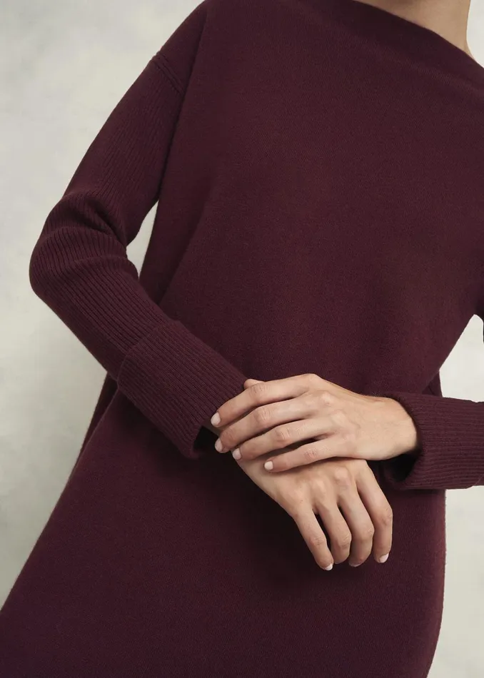 Women Hartsfirth Knitted Dress With Cashmere Cocoa Brown Hobbs Dresses and Jumpsuits
