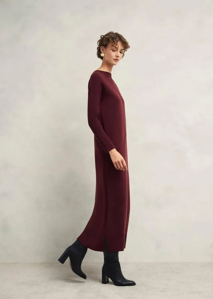 Women Hartsfirth Knitted Dress With Cashmere Cocoa Brown Hobbs Dresses and Jumpsuits