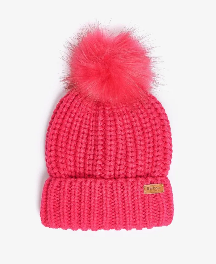 Women Hats Barbour Saltburn Beanie Ice White