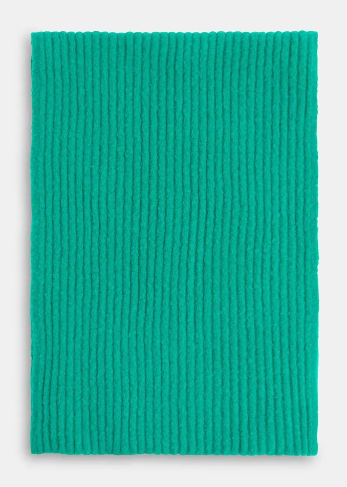 Women Hats Gloves and Scarves Whistles Green Wool Mix Rib Scarf