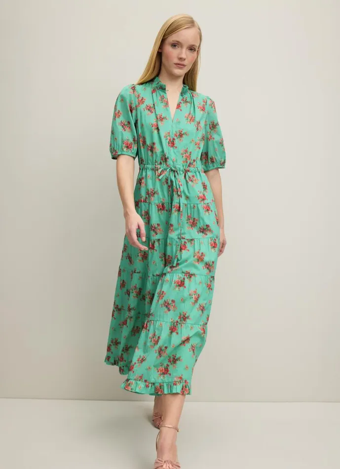 Women Hedy Bouquet Print Organic Cotton Tiered Dress Green LKBennett Dresses