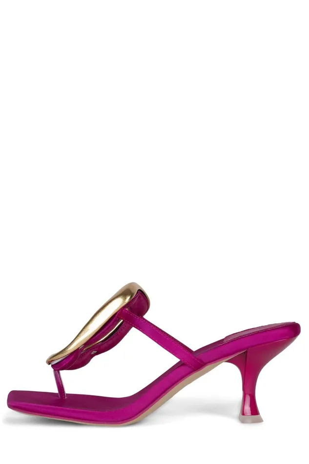 Women Heel Jeffrey Campbell LINQUP Fuchsia Satin Gold