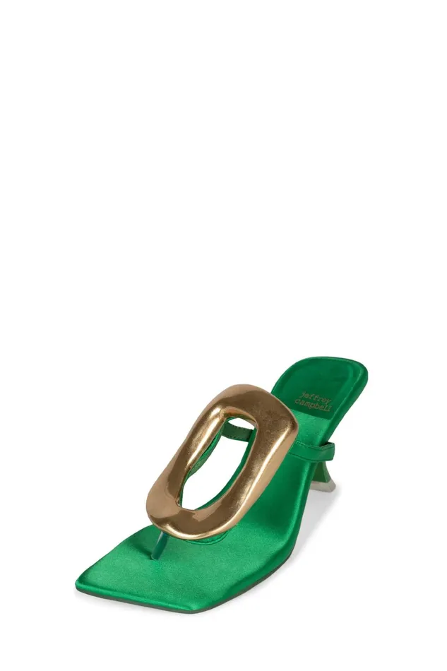 Women Heel Jeffrey Campbell LINQUP Fuchsia Satin Gold