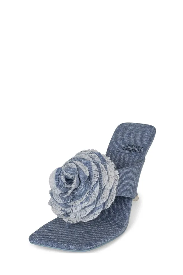 Women Heel Jeffrey Campbell PERIWINKLE Faded Blue Denim
