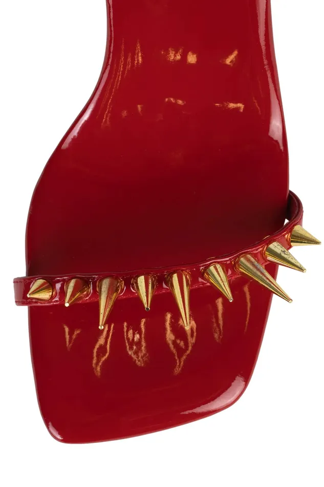 Women Heel Jeffrey Campbell SHARPENUP Red Patent Gold