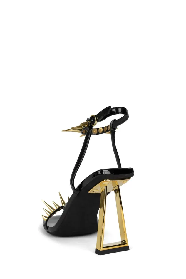 Women Heel Jeffrey Campbell SHARPENUP Red Patent Gold