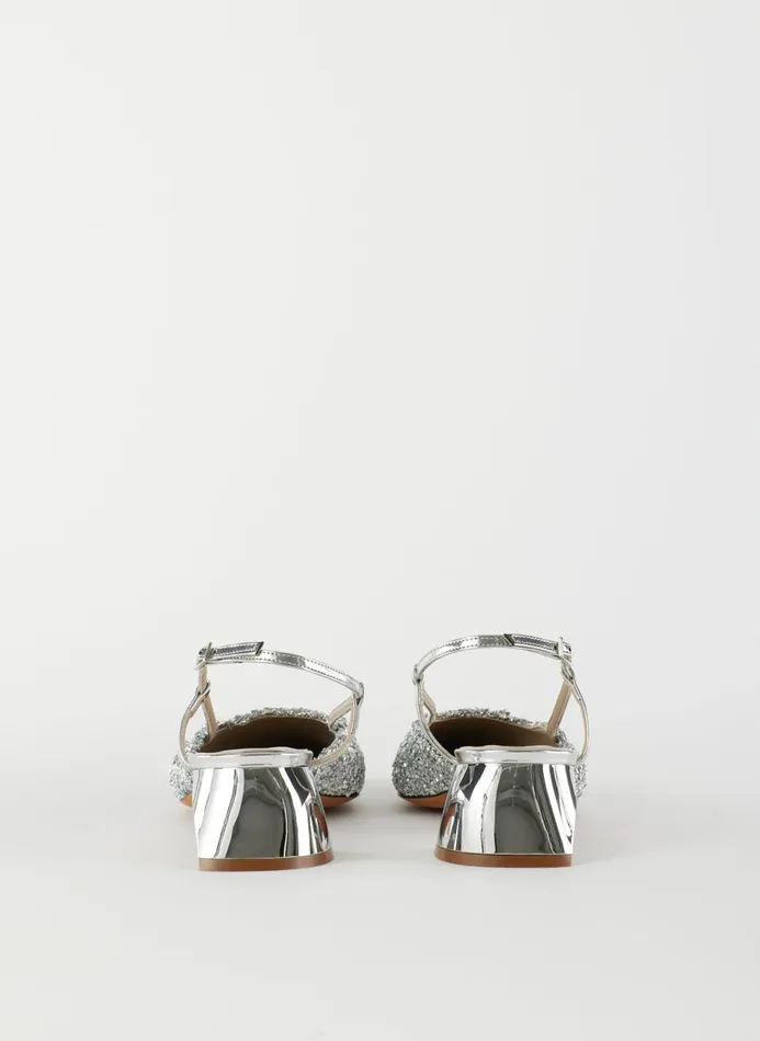 Women Heels Tibi Curly Victor Slingback Silver