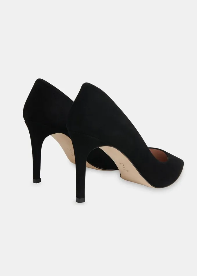 Women Heels Whistles Black Corie Suede Heeled Pump
