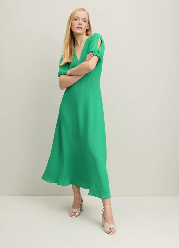 Women Hermia Green Crepe Maxi Dress Green LKBennett Dresses