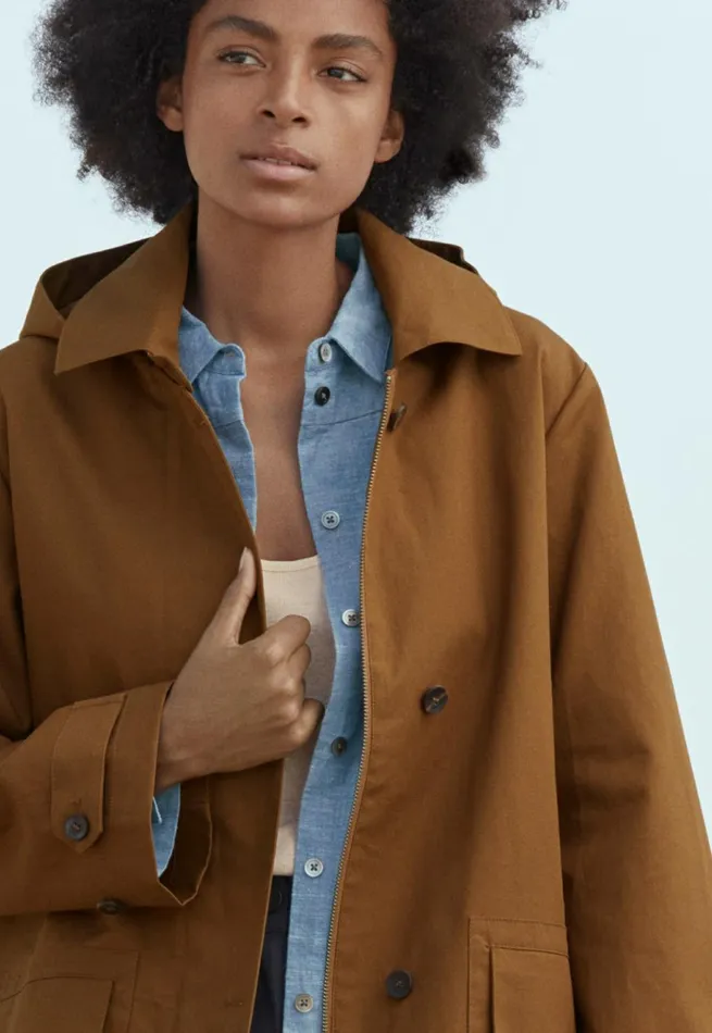 Women Hooded Trench Coat Toffee Poetry Fashion Jackets and Coats