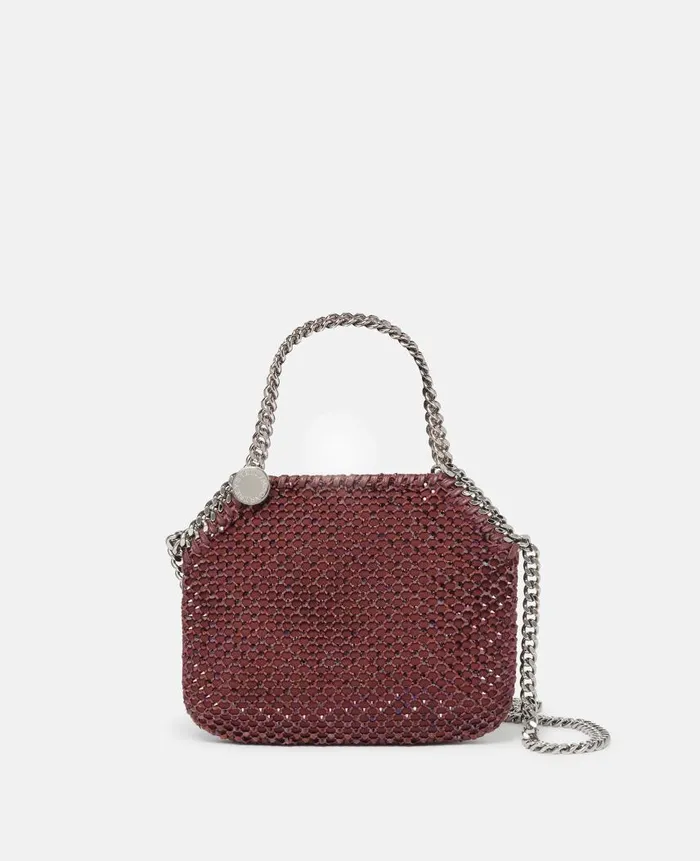 Women Iconic Falabella Stella McCartney Falabella Crystal Mesh Mini Tote Bag Berry Women Iconic Falabella Stella McCartney Falabella Crystal Mesh Mini Tote Bag Berry