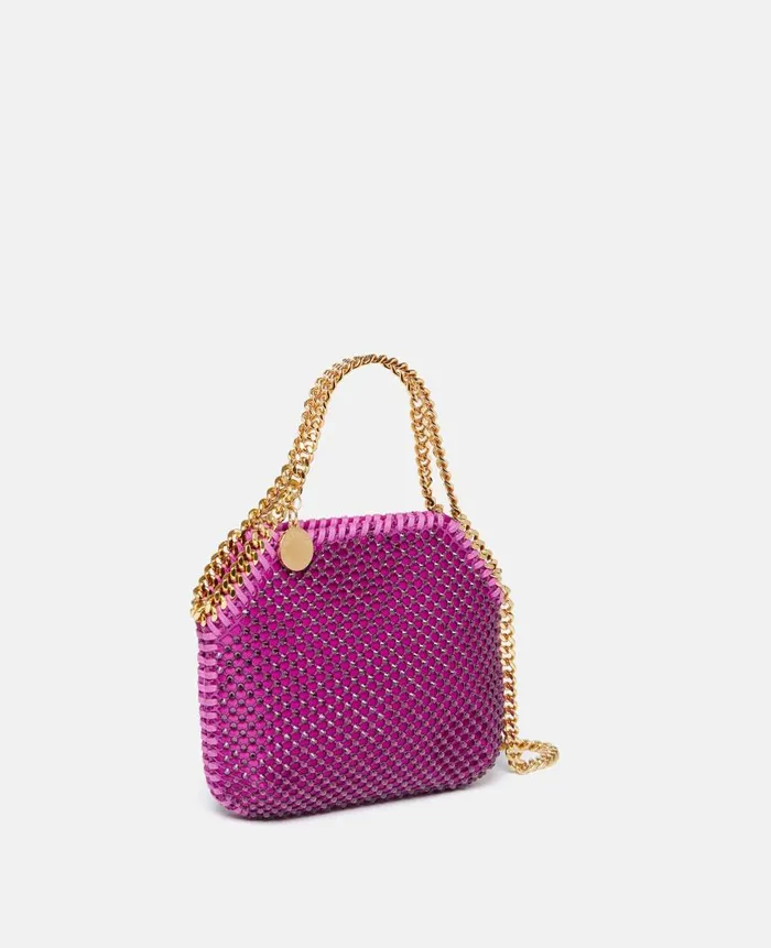 Women Iconic Falabella Stella McCartney Falabella Crystal Mesh Mini Tote Bag Bright Purple