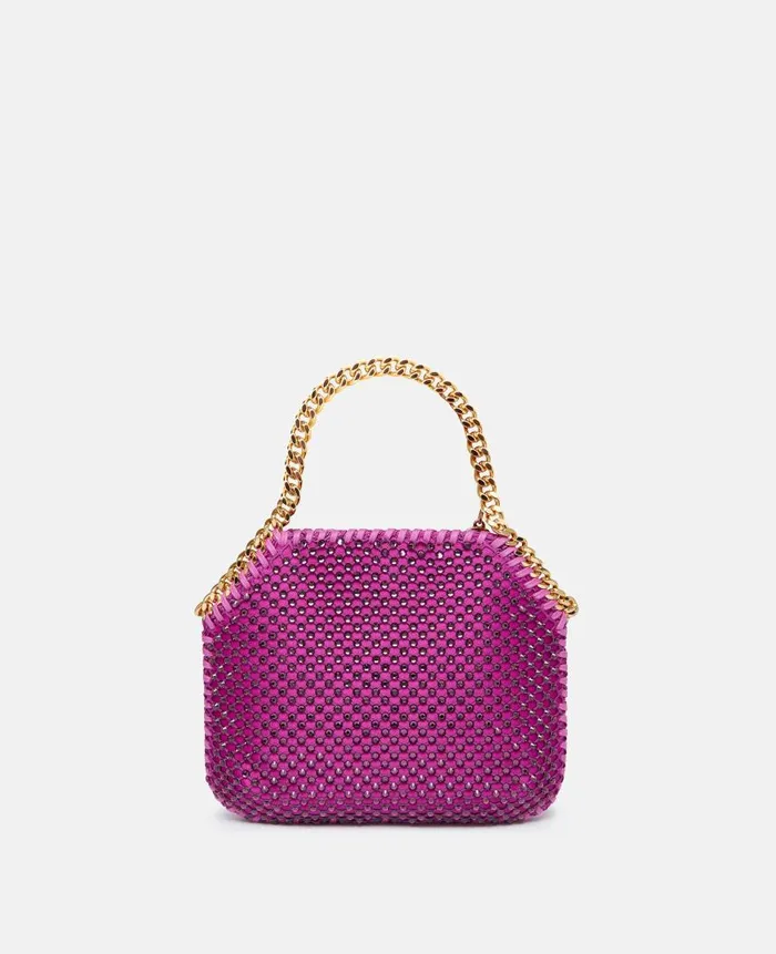 Women Iconic Falabella Stella McCartney Falabella Crystal Mesh Mini Tote Bag Bright Purple
