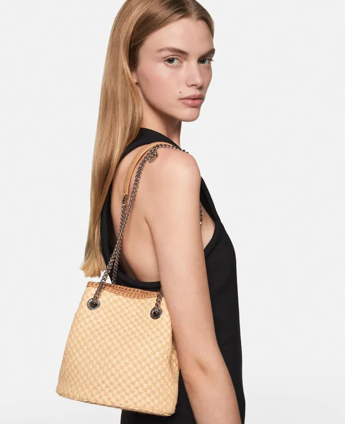 Women Iconic Falabella Stella McCartney Falabella Woven Bucket Bag Natural Beige Women Iconic Falabella Stella McCartney Falabella Woven Bucket Bag Natural Beige