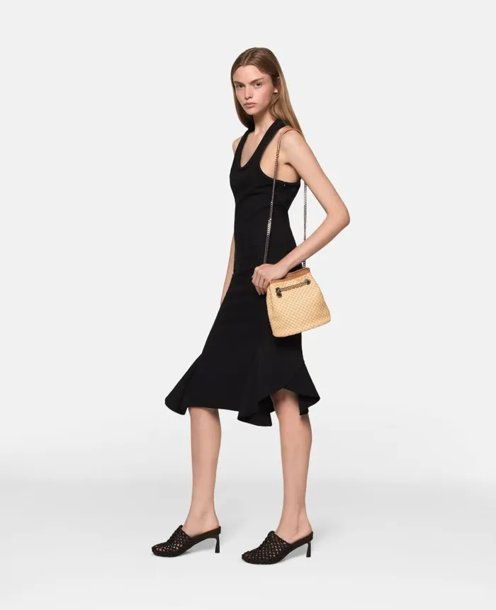 Women Iconic Falabella Stella McCartney Falabella Woven Bucket Bag Natural Beige