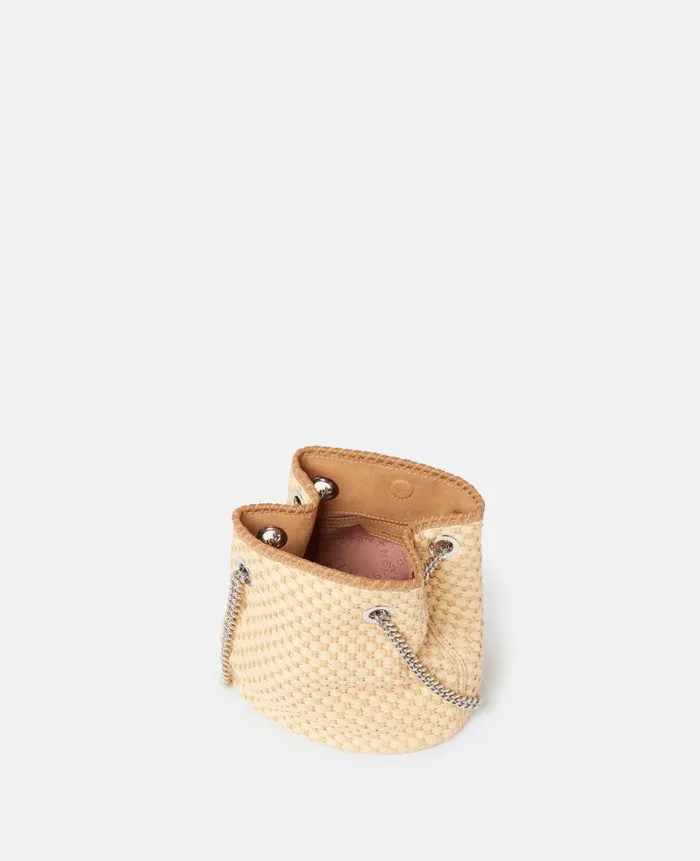 Women Iconic Falabella Stella McCartney Falabella Woven Bucket Bag Natural Beige
