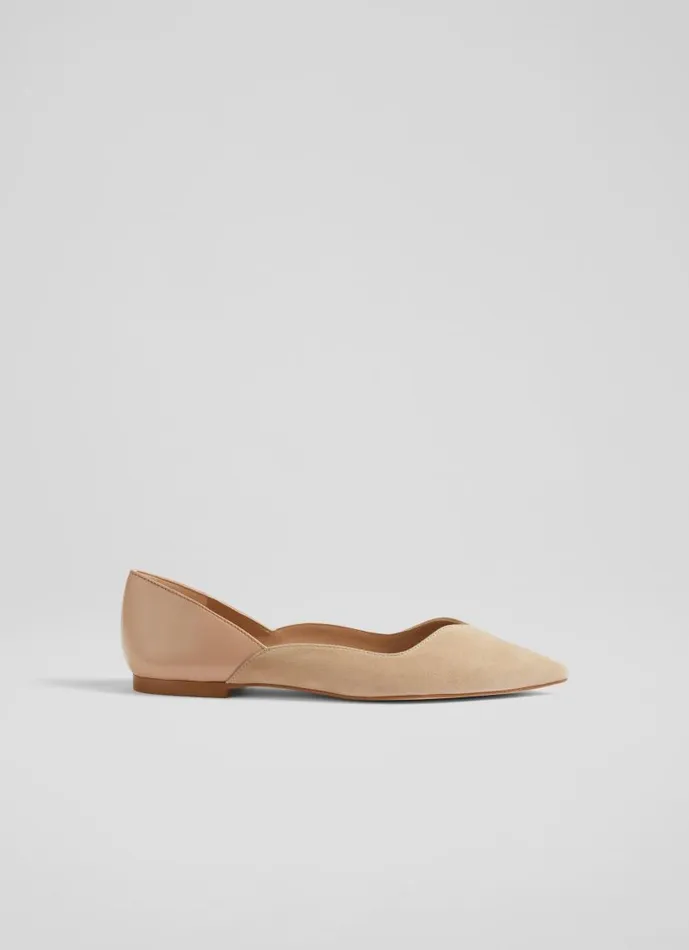 Women Iris Beige Suede And Leather Sweetheart Flats Trench LKBennett Flats