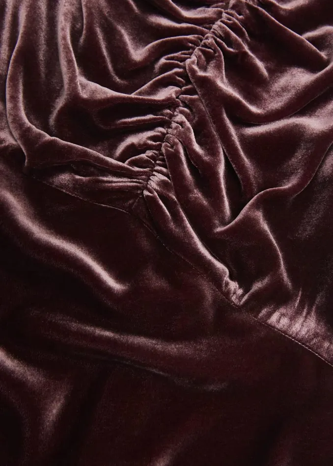 Women Isleworth Velvet Dress With Silk Cocoa Brown Hobbs Dresses and Jumpsuits