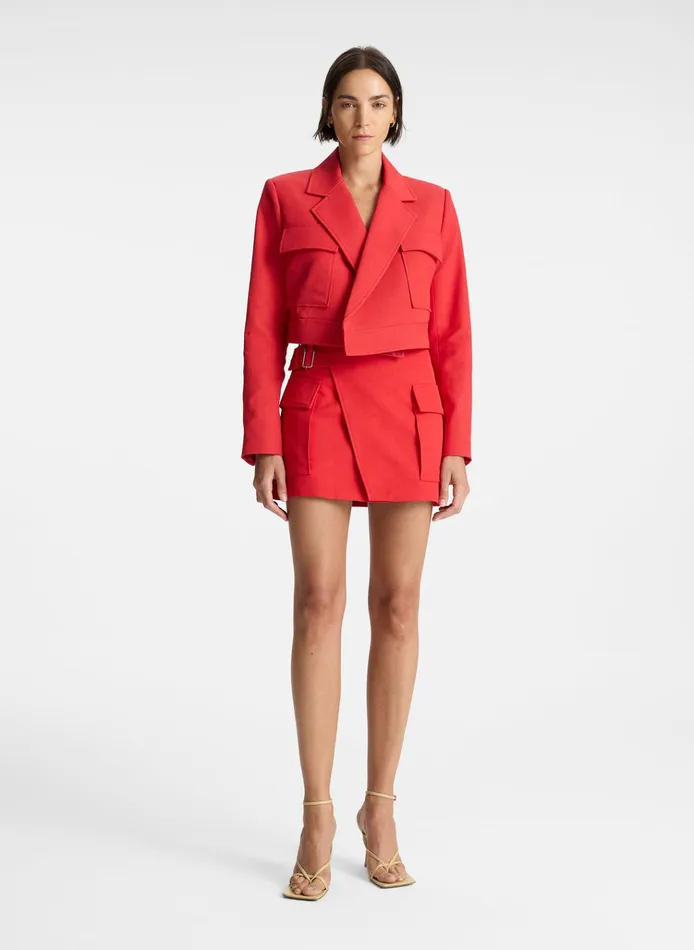 Women Jackets and Coats ALC Reeve Cropped Jacket Ruby