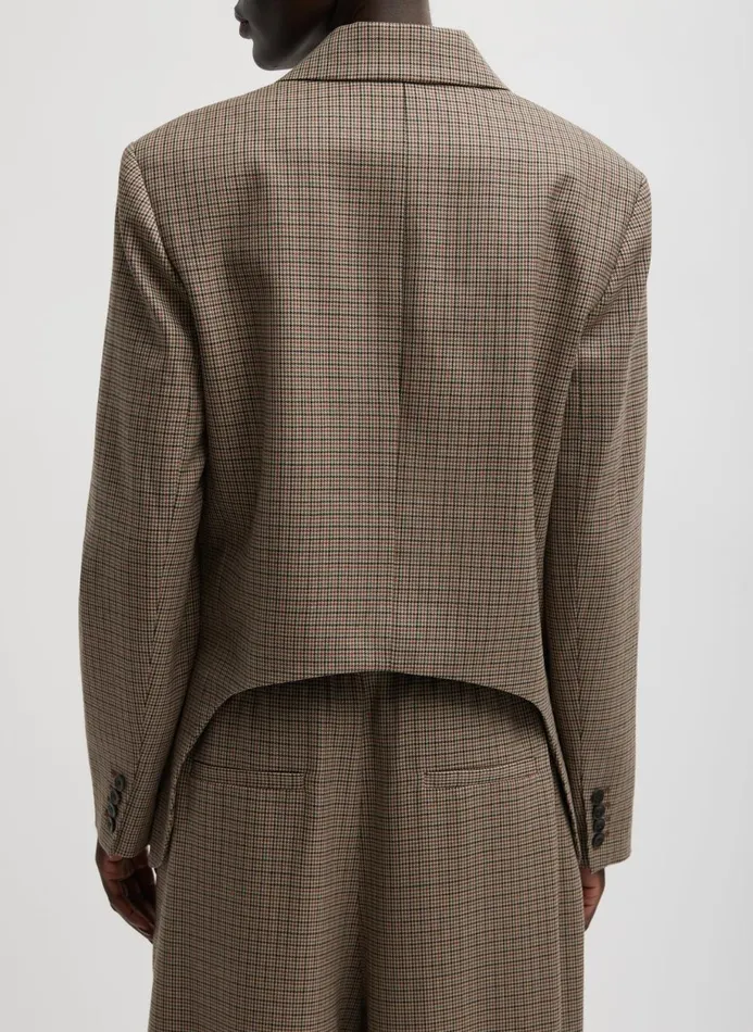 Women Jackets and Outerwear Tibi Thomas Menswear Check Dennis Cutout Blazer Tan Multi