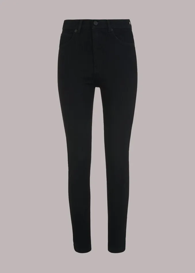 Women Jeans Whistles Solid Black Stretch Sculpted Skinny Jean