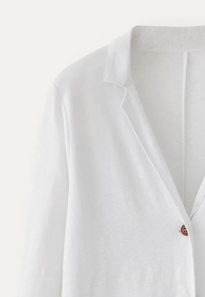 Women Jersey Blazer White Poetry Fashion Jackets and Coats